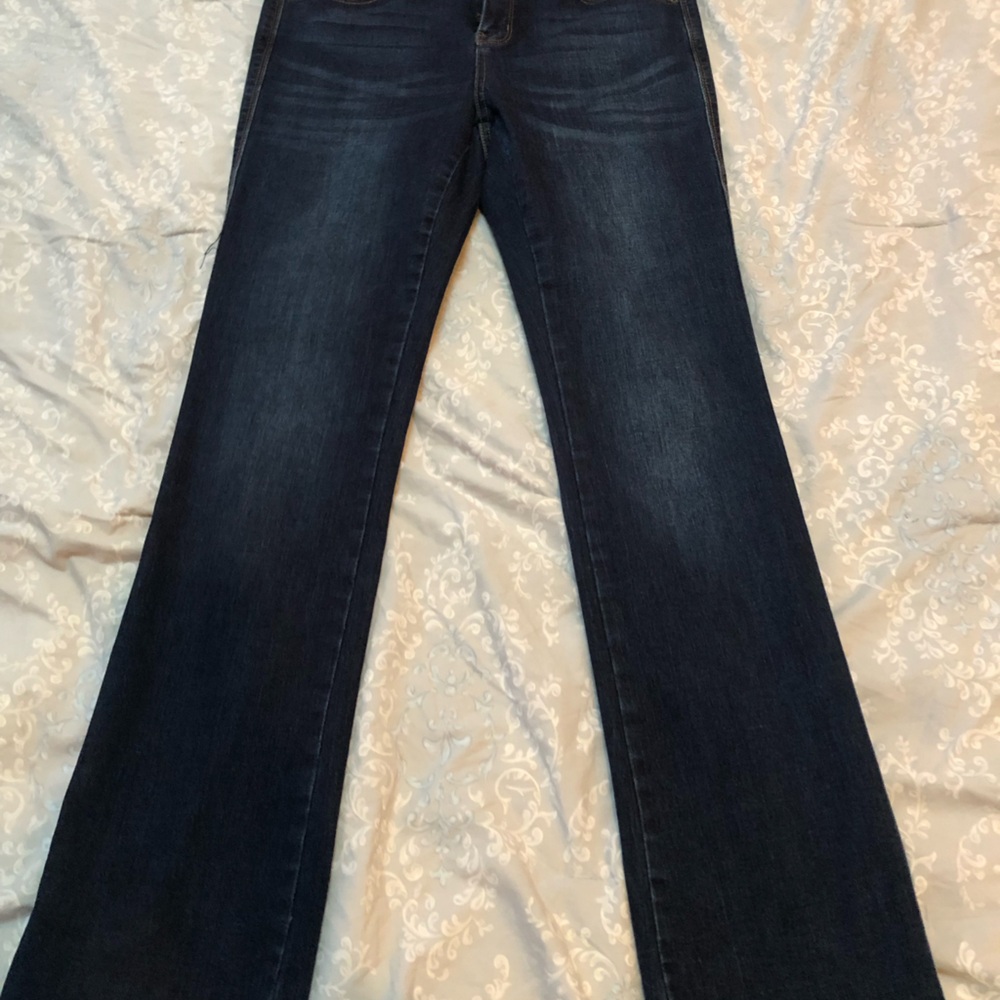Lincoln Outfitters Sz 8 30” inch waist dark denim bootcut jeans 32” inseam
